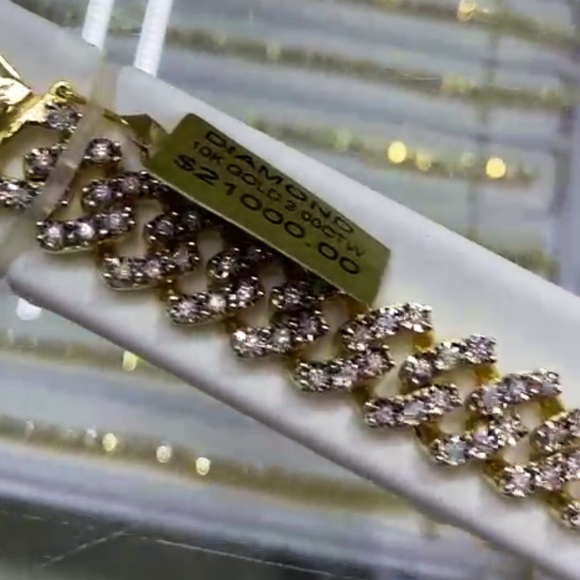 10k solid gold 3ct REAL DIAMONDS Cuban link bracelet NOT CZ NOT PLATED BEST GIFT - Picture 7 of 7